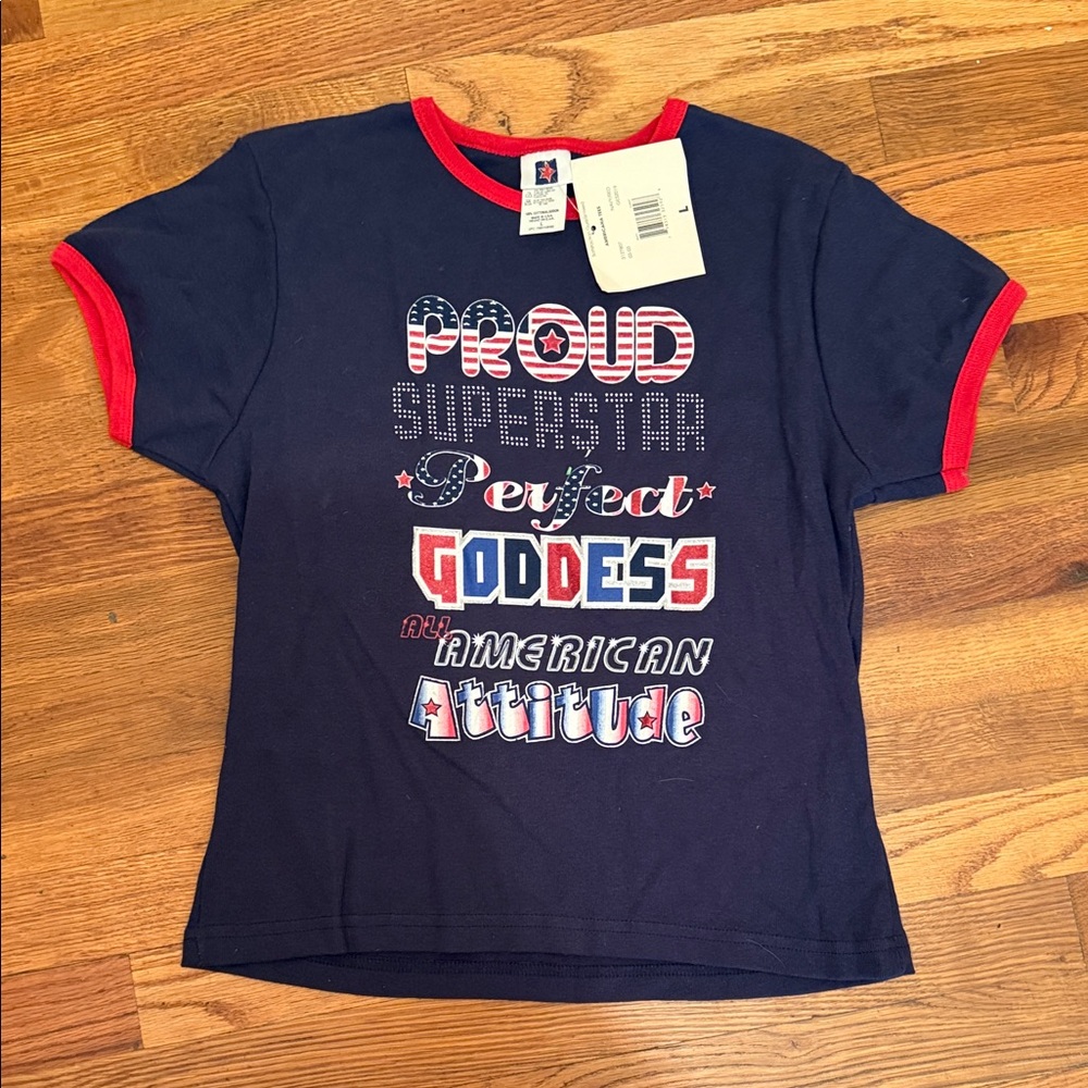 *NWT* Navy Blue Kids Shirt with Red Accents